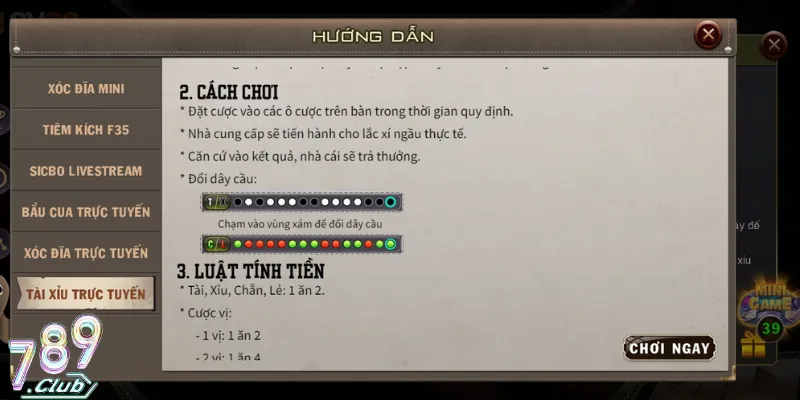 Luật chơi bản MD5 tại 789Club tương tự truyền thống