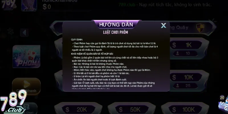 Nên thành thạo luật đánh phỏm 789Club trước lúc vào bàn